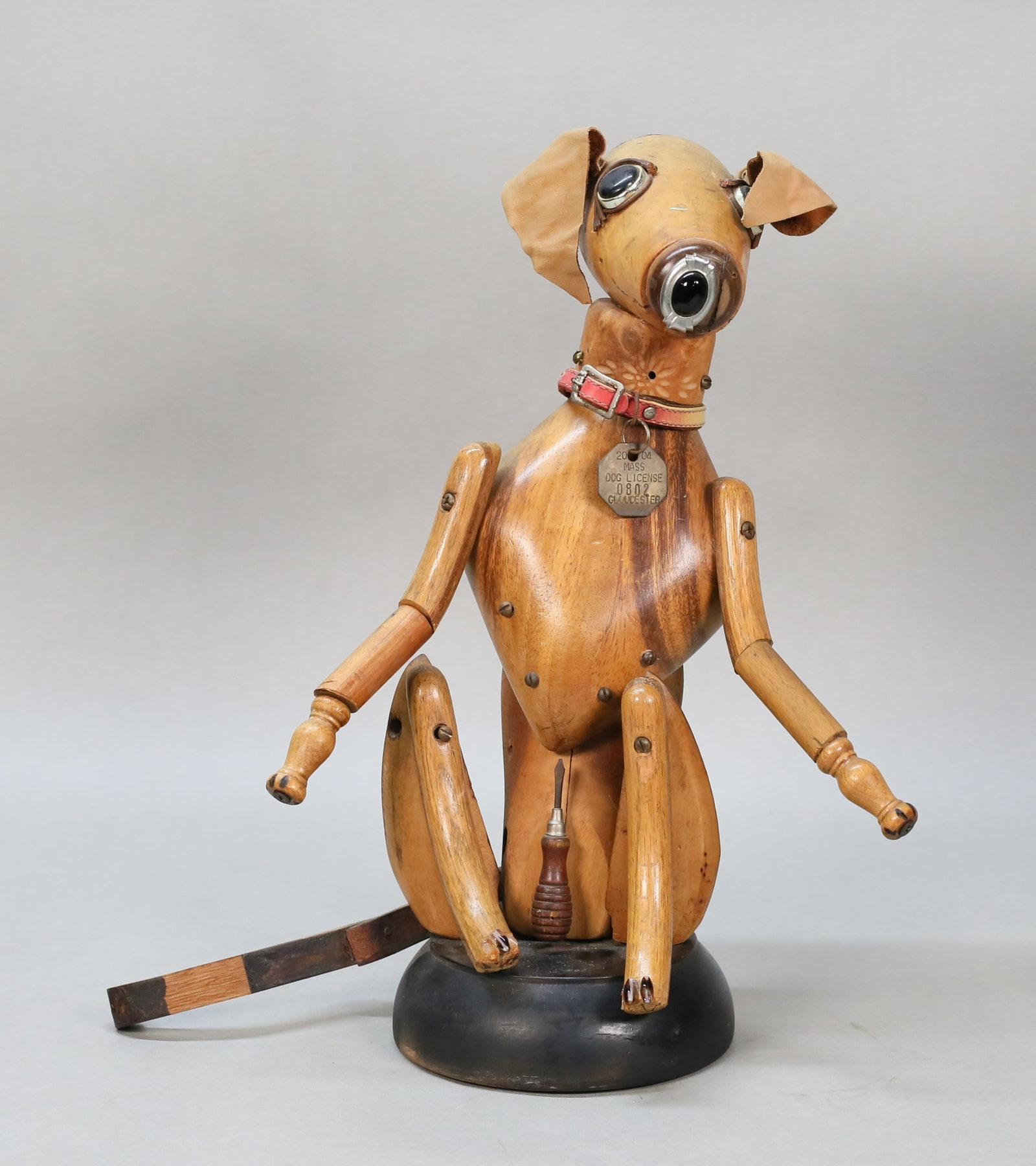 Signed Kennedy Folk Art Articulated Dog Sculpture (1 of 14)