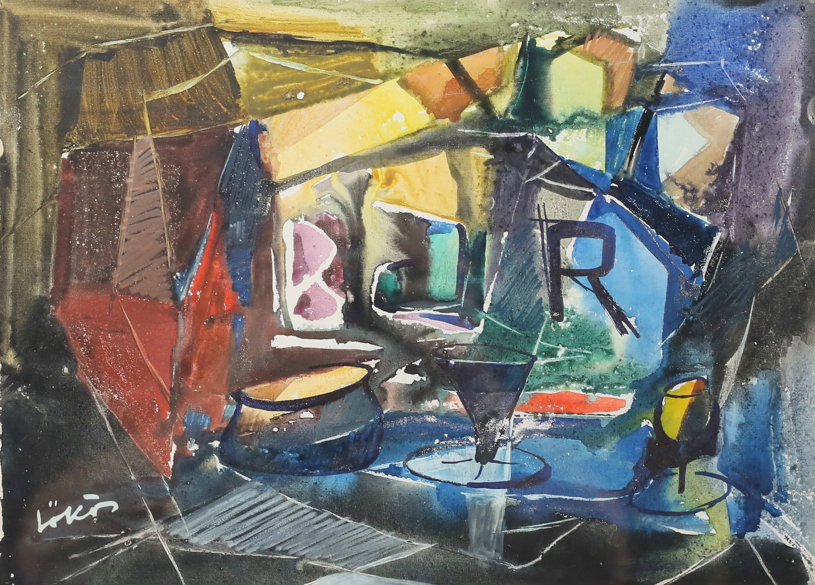 Stefan Lokos Oil on Panel Abstract (1 of 5)