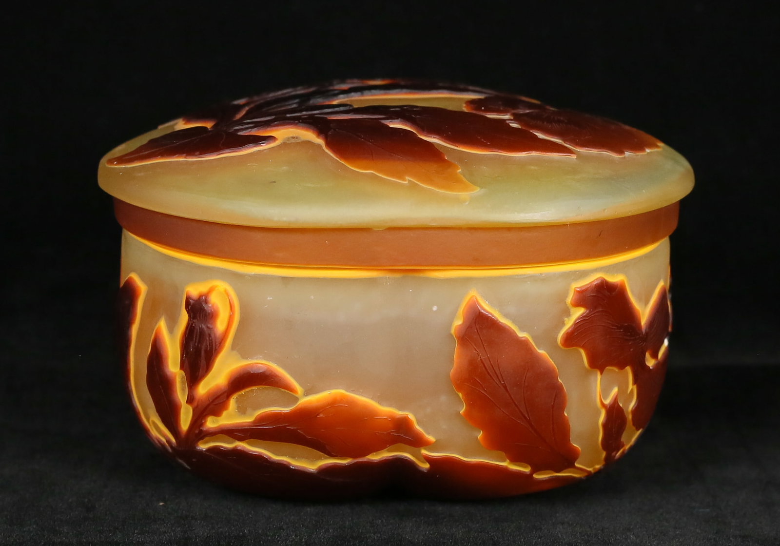 Signed Galle Cameo Glass Dresser Box (1 of 15)