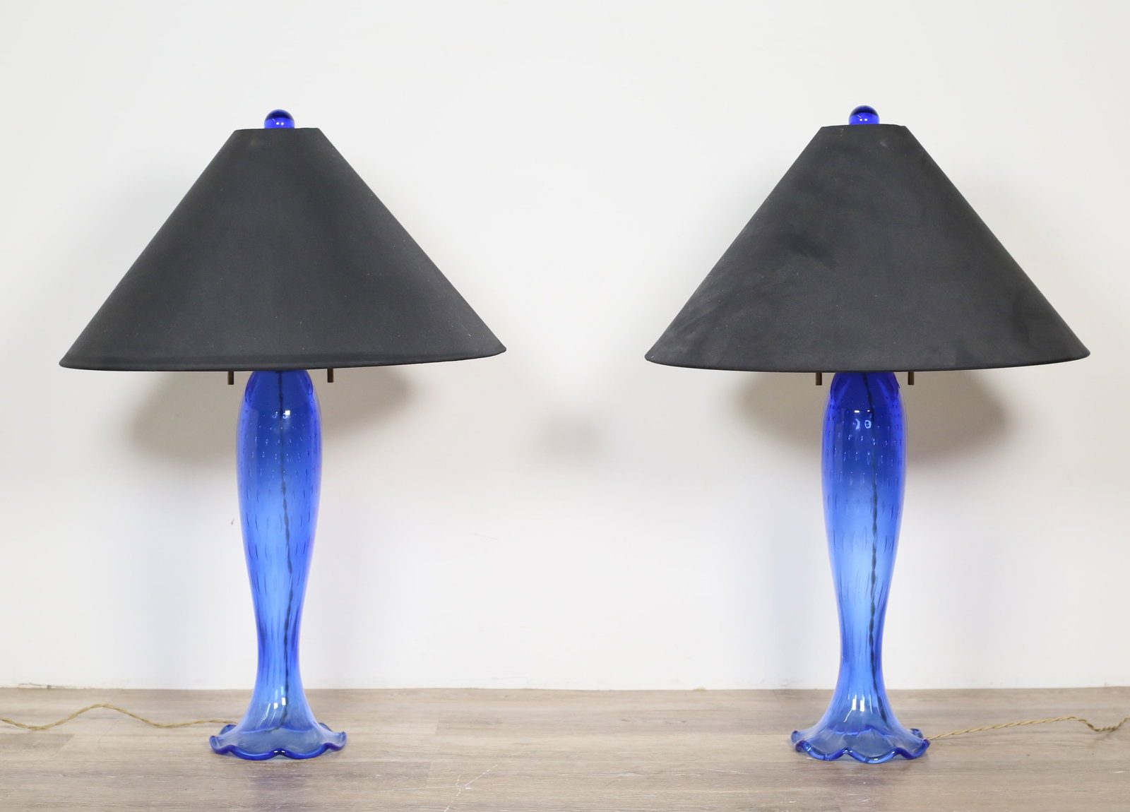 Pair of Cobalt Glass Lamps John Hutton for Donghia (1 of 20)