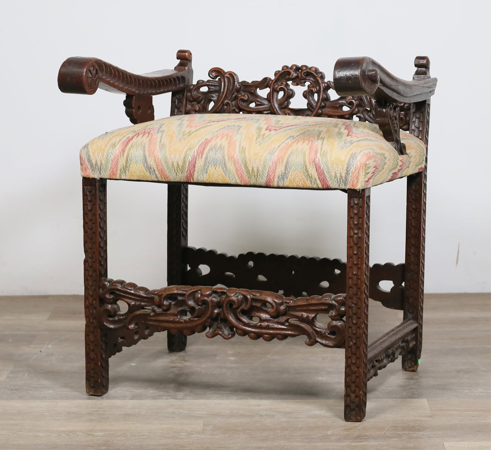 Carved Italian Baroque Style Low Back Chair (1 of 20)