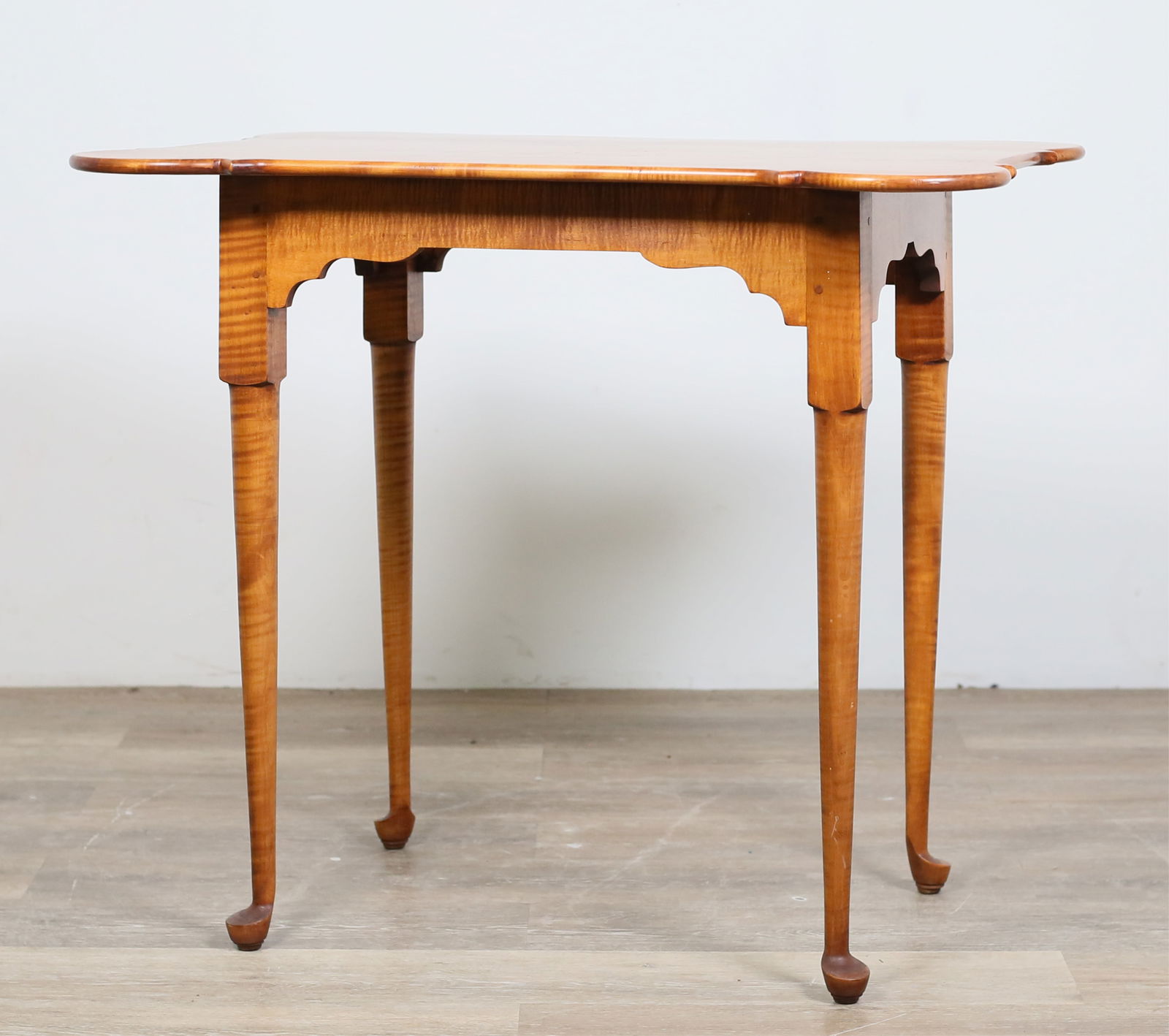 Queen Anne Style Tiger Maple Occasional Table (1 of 10)