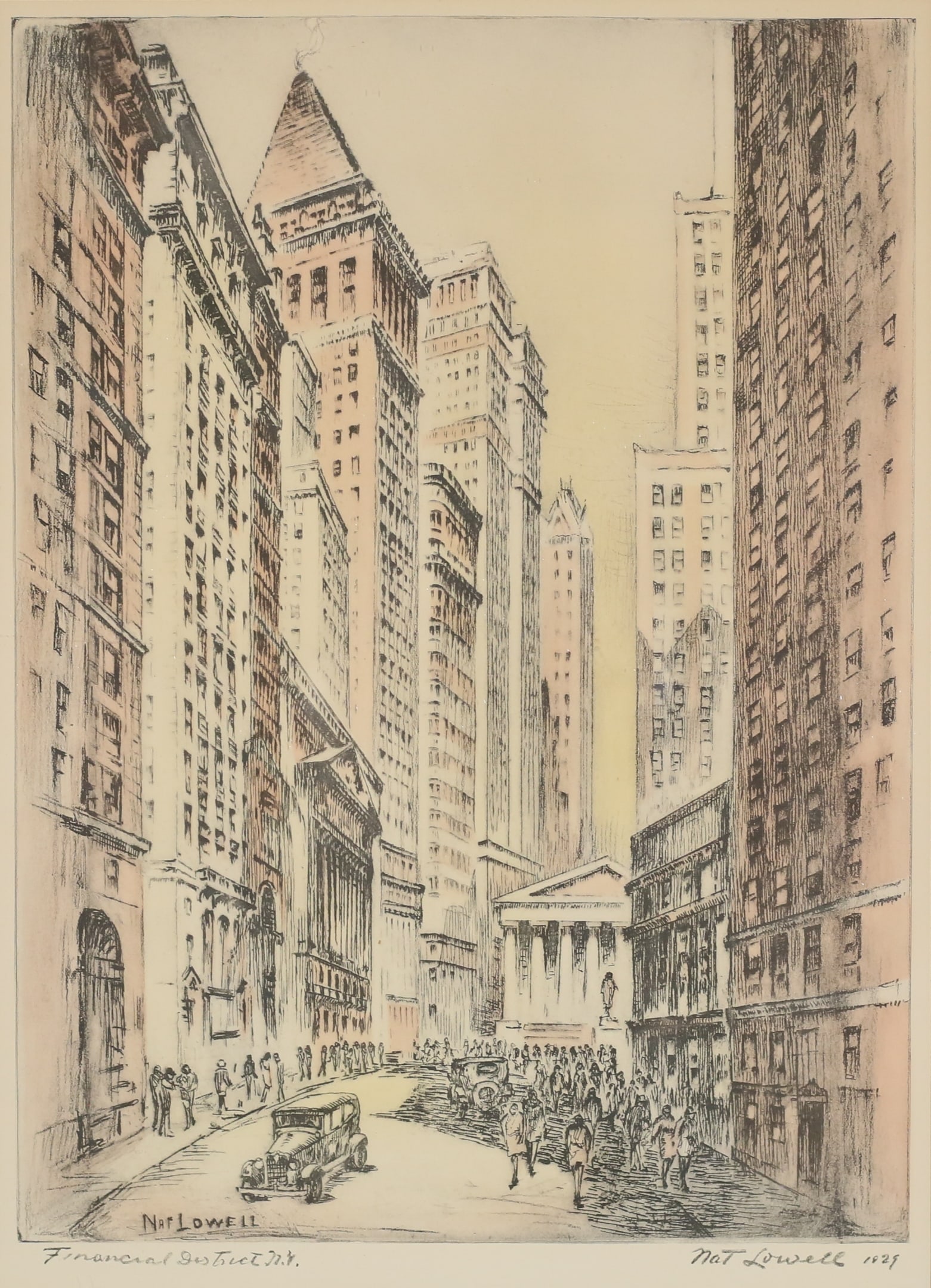 Nat Lowell Lithograph Financial District N.Y. (1 of 7)
