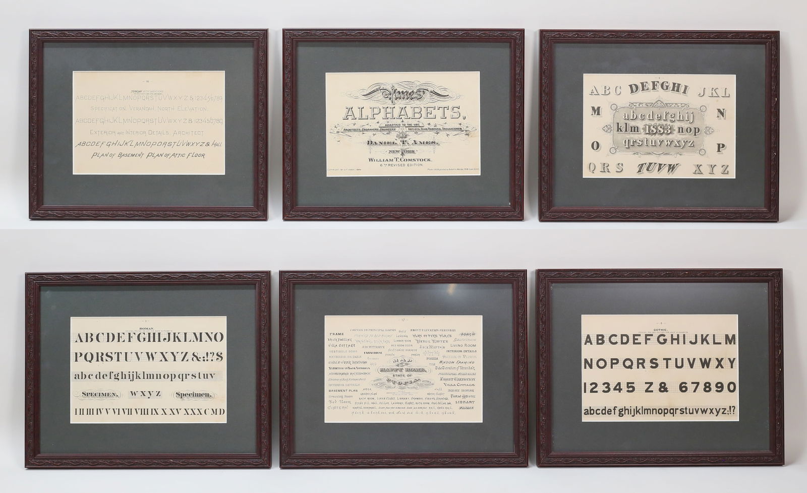 Set of 6 Ames Alphabets Typography Lithographs (1 of 18)
