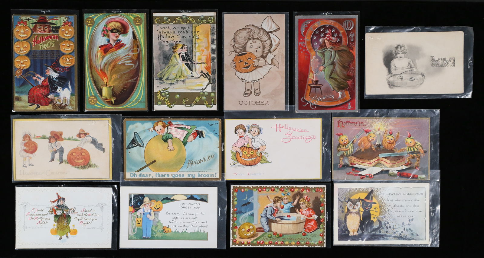 14 Vintage Halloween Postcards Including Tuck (1 of 20)