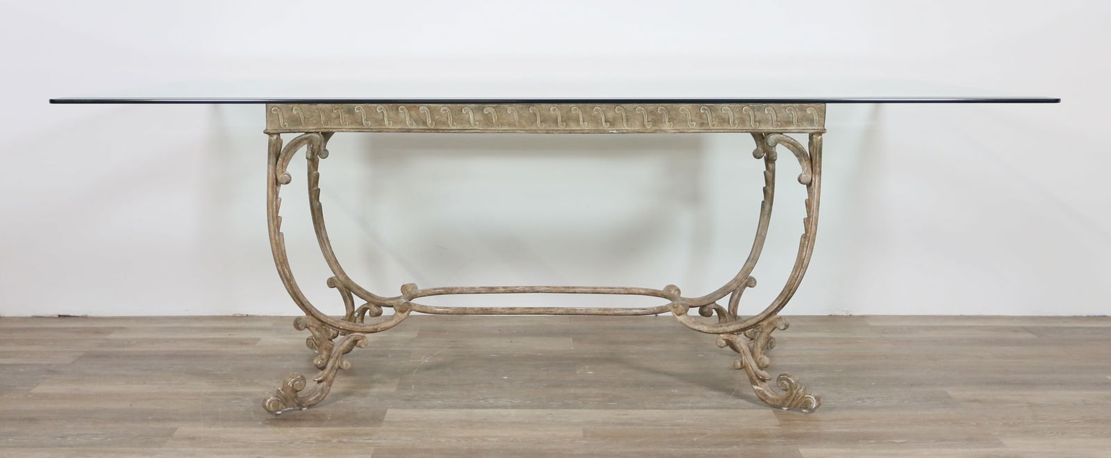 Rococo Style Metal and Glass Dining Table (1 of 17)