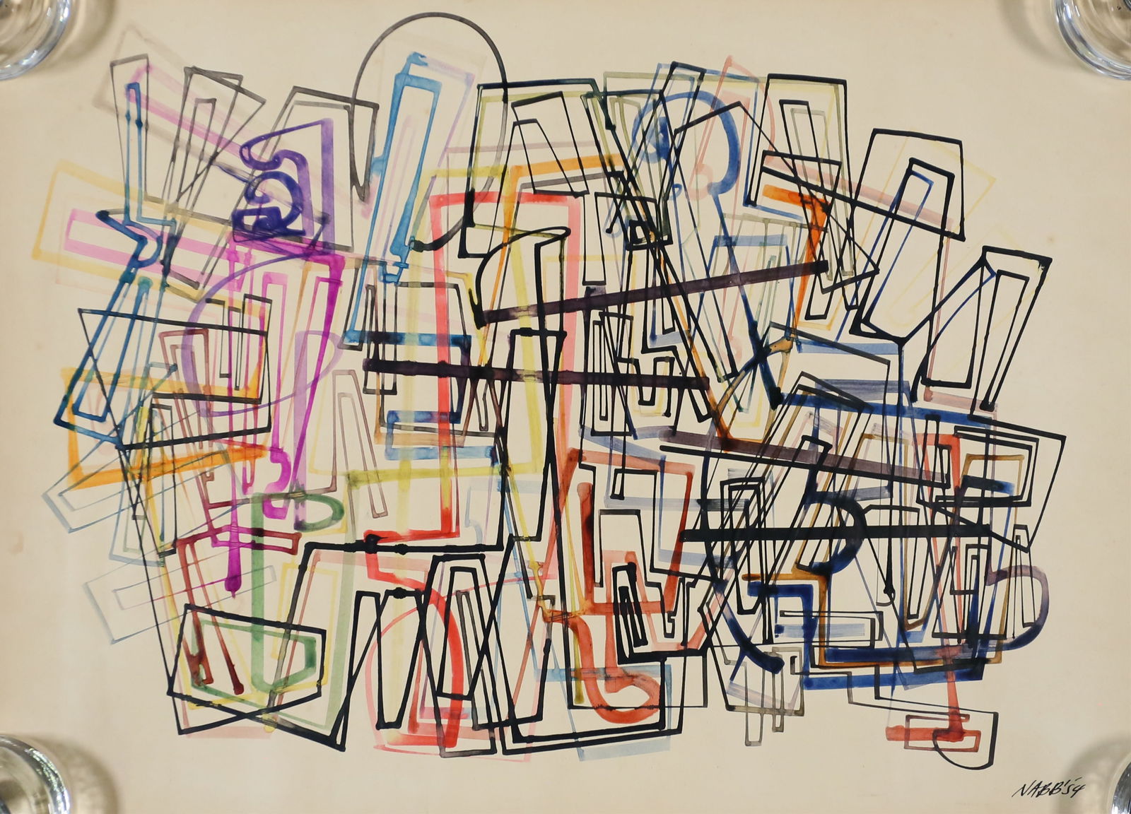 Paul Nabb Ink Drawing Abstract (1 of 6)