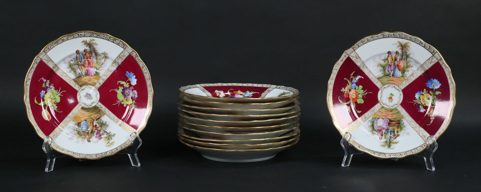 Set of 12 RK Dresden Porcelain Luncheon Plates (1 of 20)