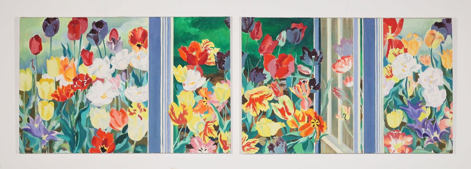 Daphne Mumford Oil on Canvas Diptych Tulips (1 of 12)