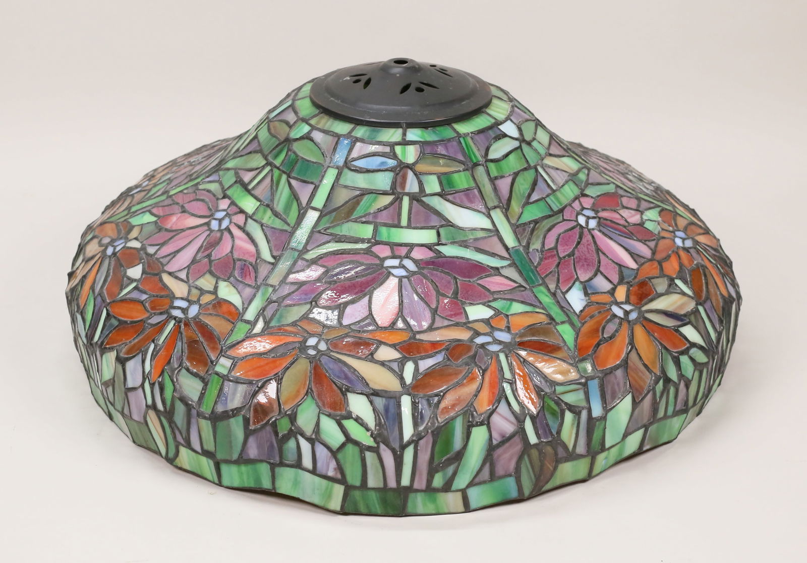 Tiffany Style Leaded Glass Shade (1 of 7)
