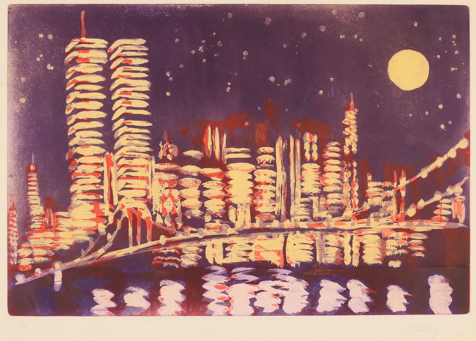 Rainer Fetting Etching NY Brooklyn Bridge (1 of 8)