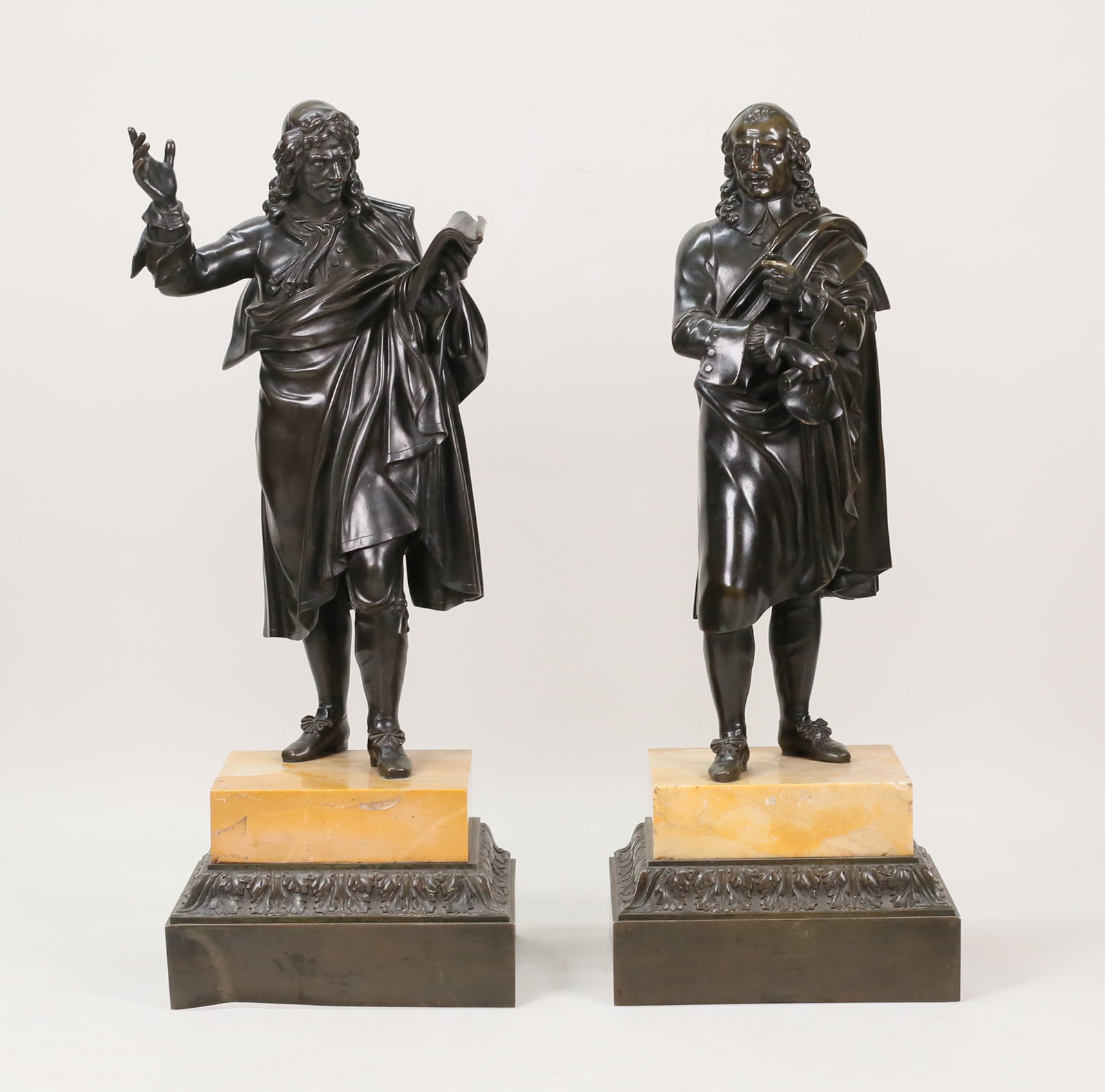 Pair of Bronze Figures Moliere & Corneille (1 of 20)