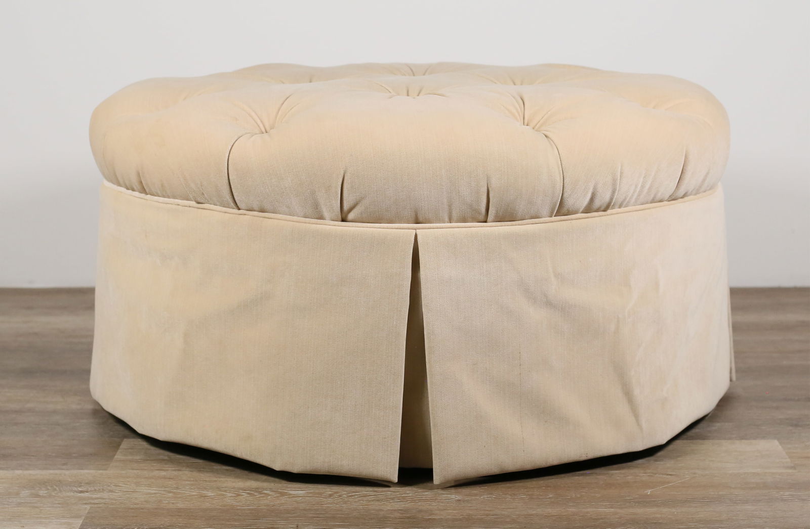 Contemporary Velveteen Upholstered Ottoman (1 of 6)