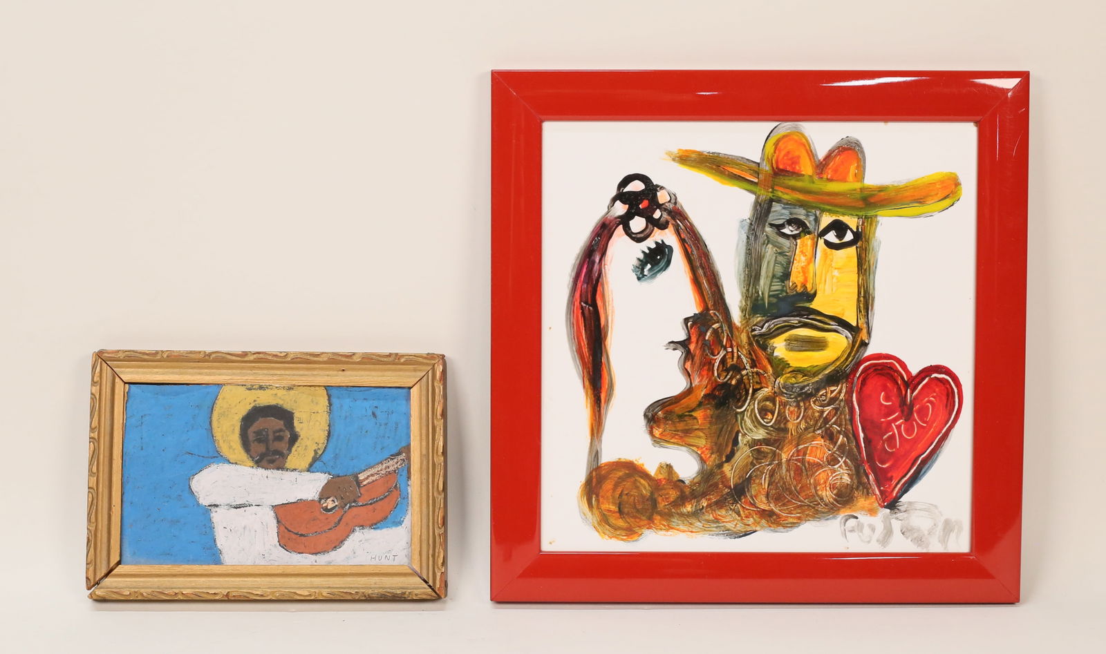 2 Piece Art Lot Jose Fuster & Hunt Auction