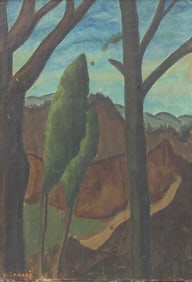 Vincent Canande Oil on Board Landscape