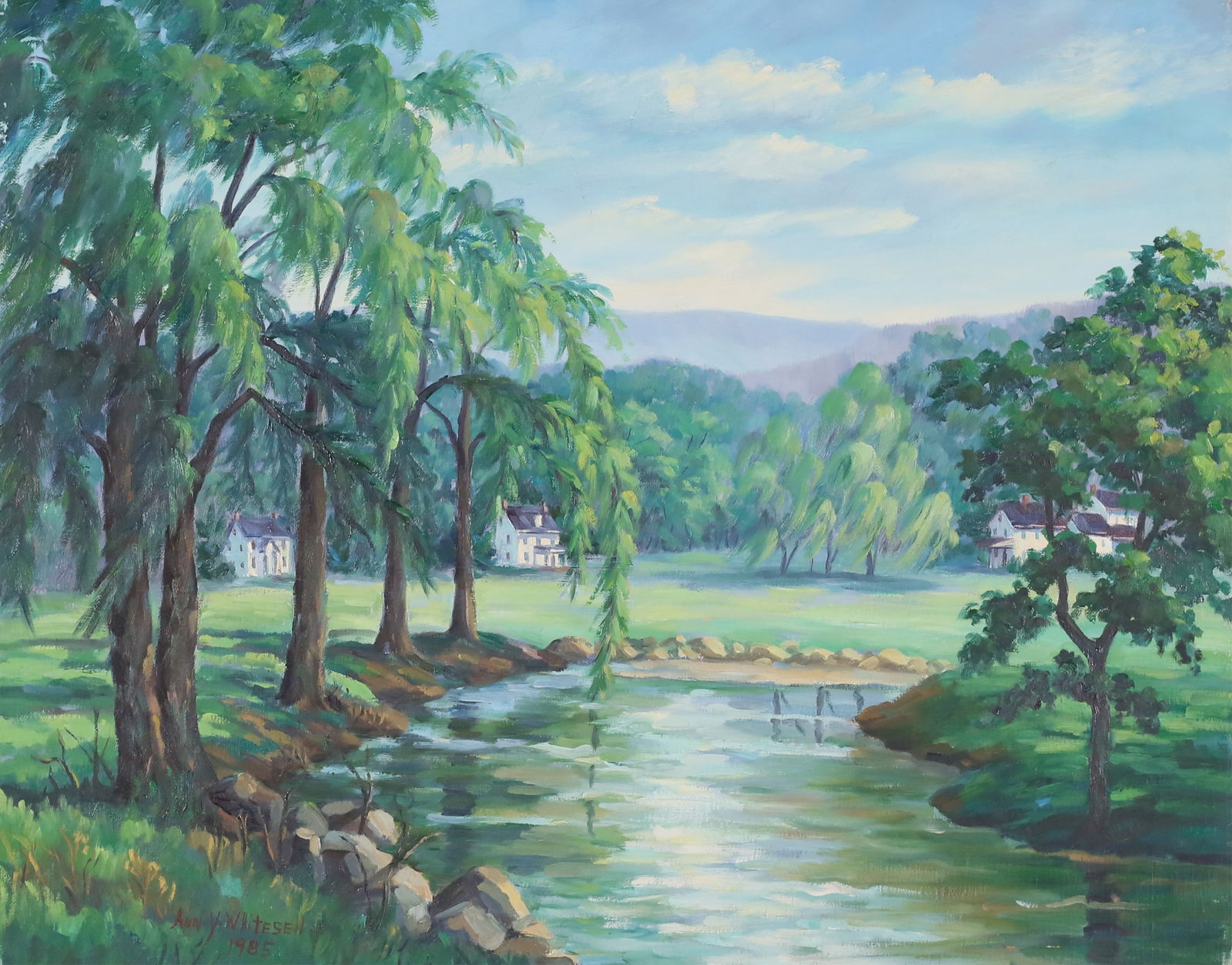 Ann Yost Whitesell Oil on Canvas Lake Landscape (1 of 7)