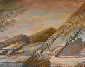 Ann Yost Whitesell Oil on Canvas Dusk Landscape