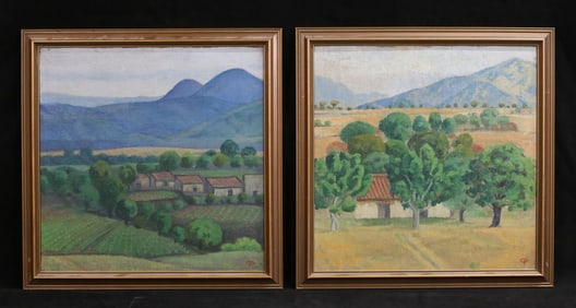 2 Signed CF Oil on Board Landscapes