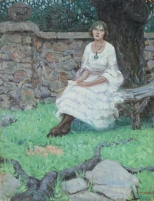 F.C. Herbst Oil on Panel Portrait & Street Scene