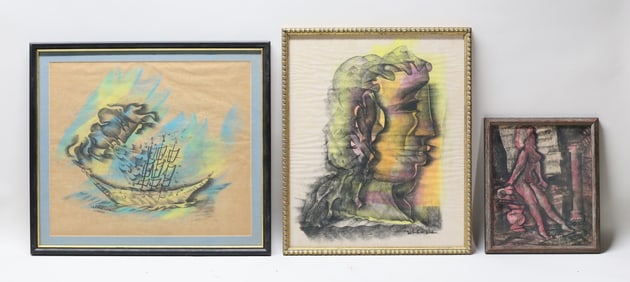 3 Robert Ubhaus Pastel Drawings