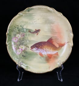 Hand Painted Limoges Porcelain Fish Plate