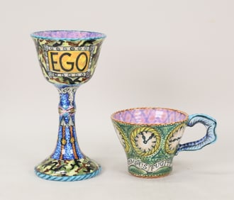 2 Pieces Matt Nolen Art Pottery