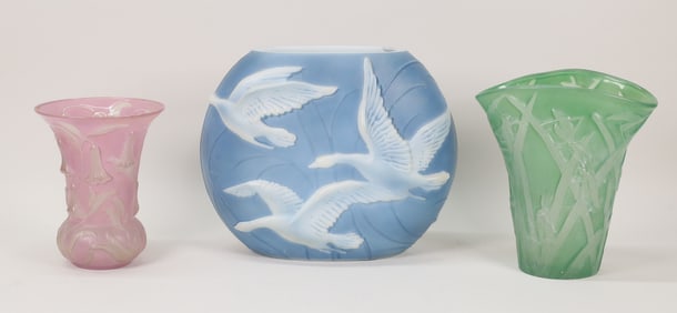 3 Consolidated Phoenix Glass Vases