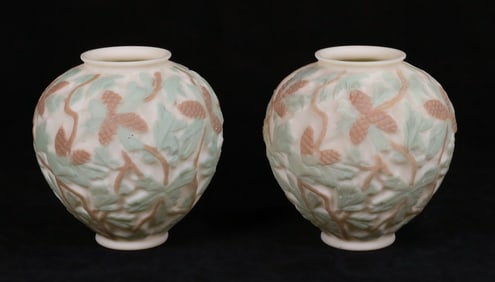 Pair of Phoenix Glass Pinecone Vases