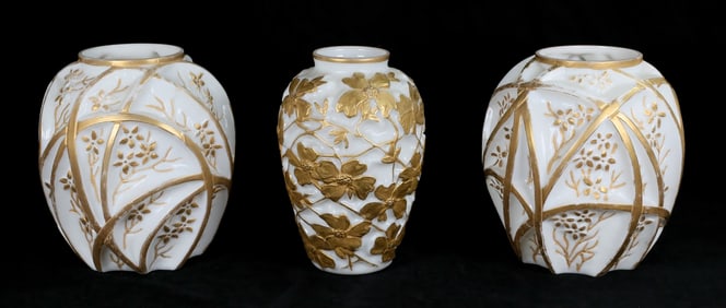 3 Phoenix Consolidated Glass Vases