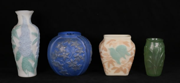 4 Phoenix Consolidated Glass Vases