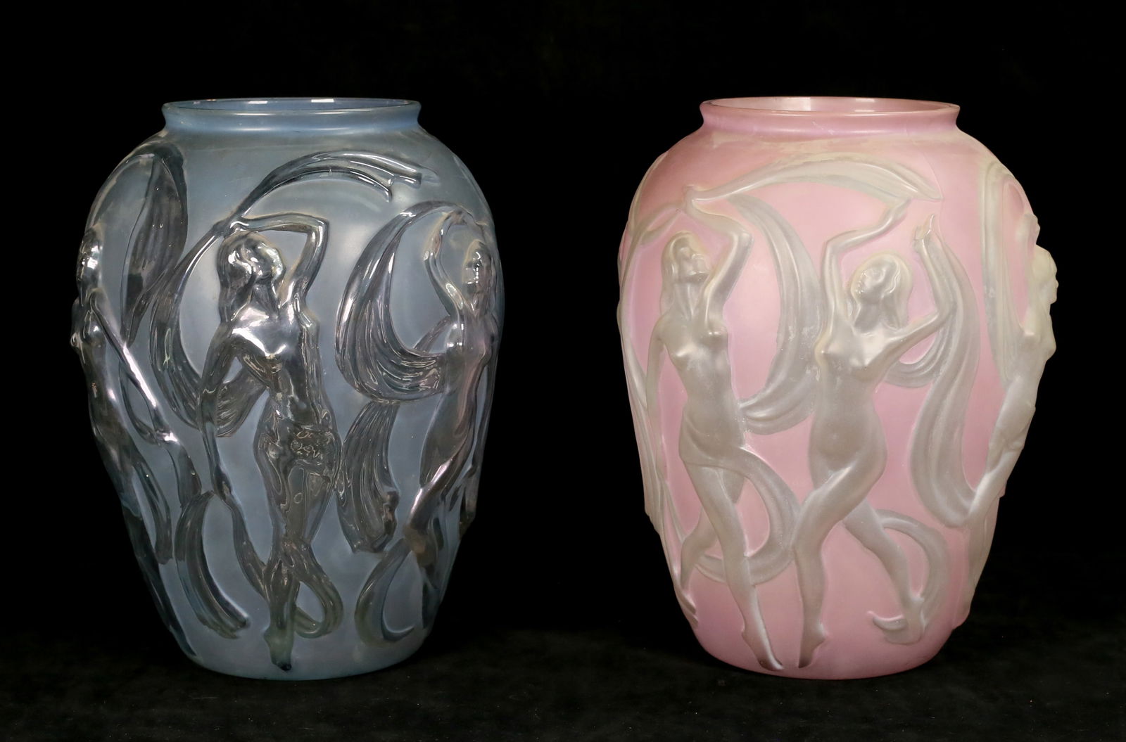 2 Phoenix Consolidated Glass Vases Dancing Nudes (1 of 19)