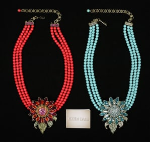 2 Heidi Daus Flower Necklaces