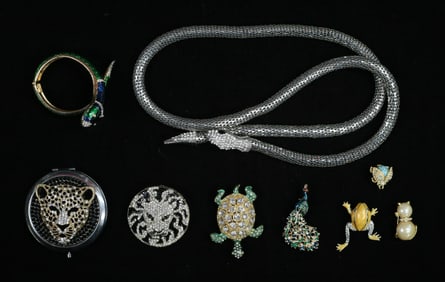 Lot of Animal Rhinestone Jewelry & Accessories