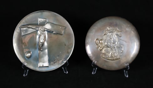 2 Salvador Dali Sterling Collector's Plates