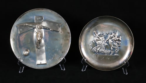 2 Salvador Dali Lincoln Mint Sterling Plates
