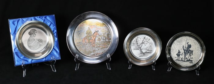 4 Sterling & Silverplate Collector's Plates