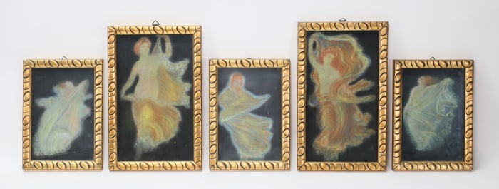 Set of 5 French Pastels Dancers