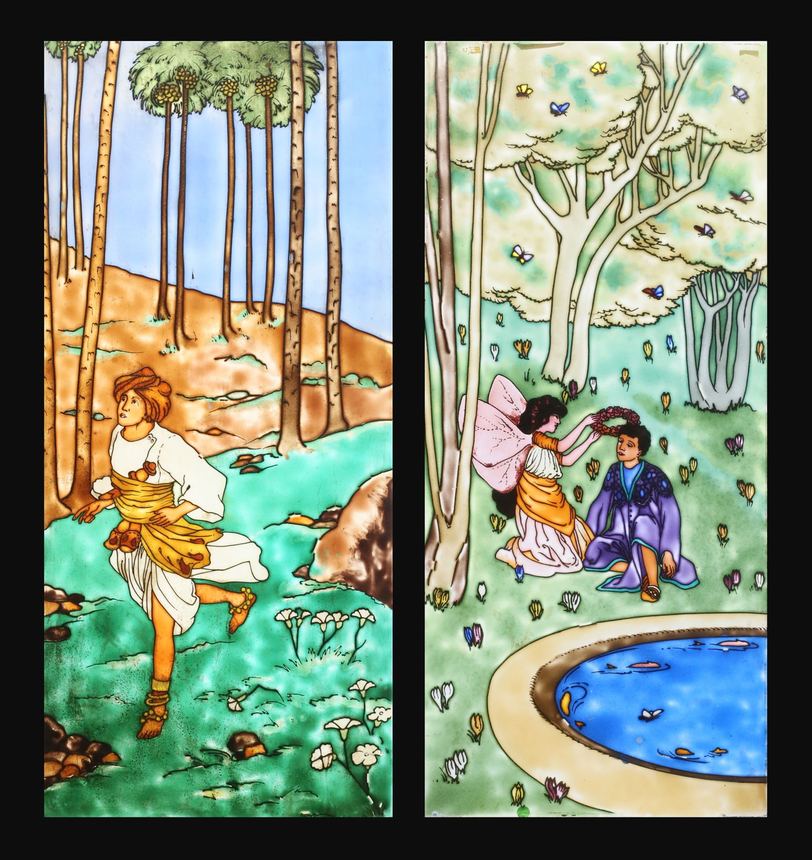 Pair of Enameled Glass Panels (1 of 18)