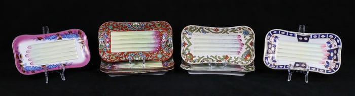 7 Continental Porcelain Asparagus Plates