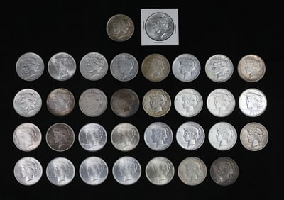 33 Peace Silver Dollars