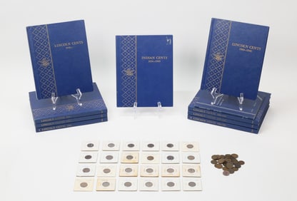 91 Indian Head Pennies 8 Books Of Lincoln Cents