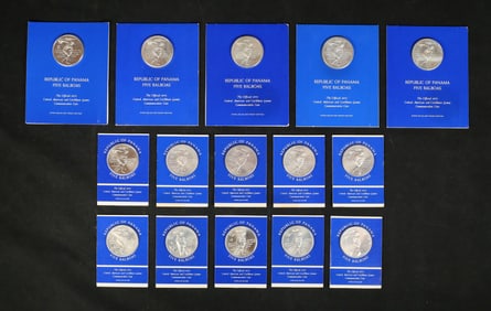 15 5 Balboas Sterling Silver Coins