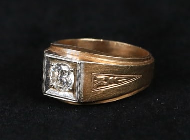 Man's 14k Gold & Diamond Ring Fidelity