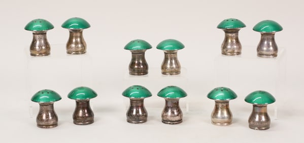 12 Egon Lauridsen Sterling Mushroom Salt & Peppers