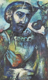 Joachim Probst Oil on Masonite Christ