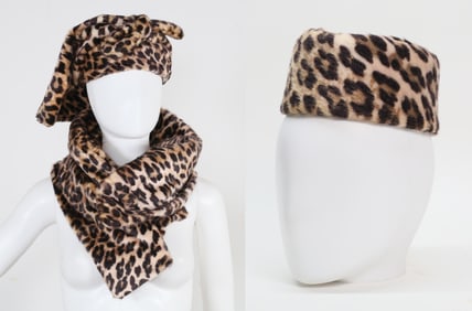 Vintage Faux Leopard Shawl & Hat Collection Macy's