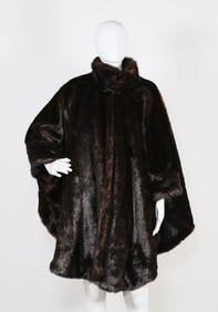Ladies' Mink Stole Natural Dark Fur Cape