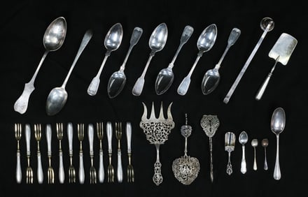 Lot of Continental & English Silver Serving Pieces