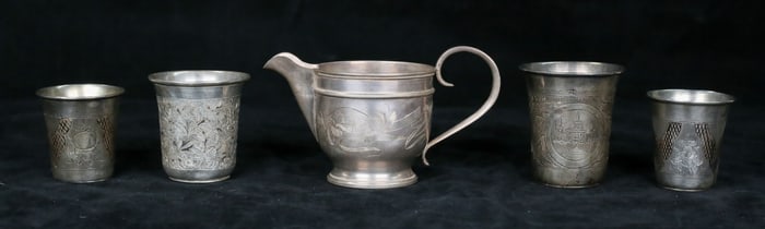 5 Pieces Russian 84 Silver