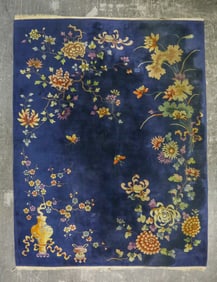 Chinese Art Deco Floral Rug